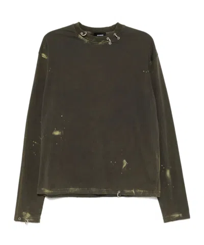 We11 Done Faded Effect T-shirt In Green