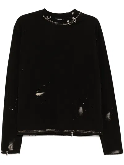 We11 Done Faded Effect T-shirt In Black