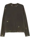 We11 Done Faded Effect T-shirt In Green