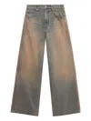 We11 Done Womens Grosgrain Wide-leg Denim Jeans Beige In Neutral