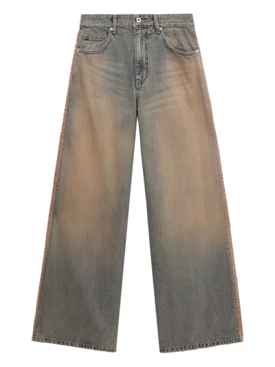 WE11 DONE FADED PANELLED JEANS