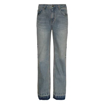 We11 Done Faded Wash Hem Jeans In Blue