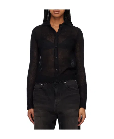 We11 Done Fine-knit Buttoned Cardigan In Black