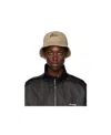 We11 Done Beige Washed Wd Logo Bucket Hat In Black