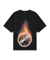 We11 Done Flame Logo T-shirt In Black