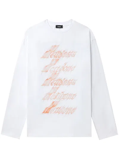 We11 Done Flame Logo T-shirt In White