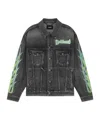 We11 Done Flame Micro-label Denim Jacket In Black