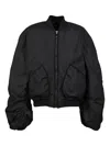 We11 Done Gathered-effect Bomber Jacket In Black