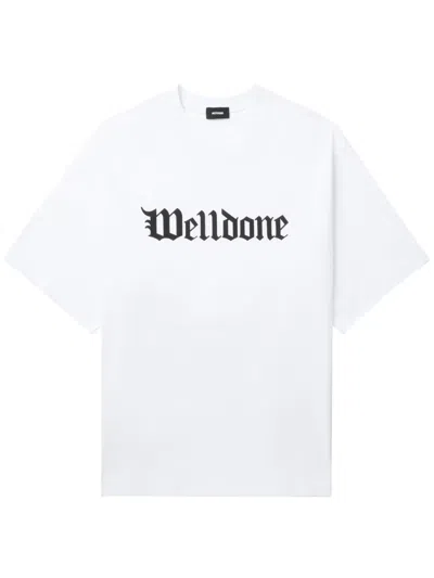 We11 Done White Gothic T-shirt