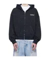 We11 Done Gothic Logo Printed Hoodie In Blue