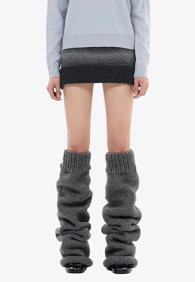 We11 Done Gradient Boucle Mini Skirt In Gray