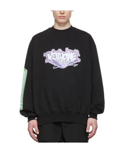 We11 Done Graffiti Logo-print Sweatshirt In Black