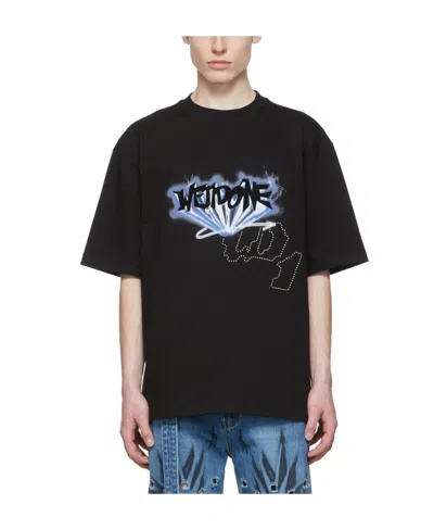 We11 Done Graffiti Logo-print T-shirt In Black