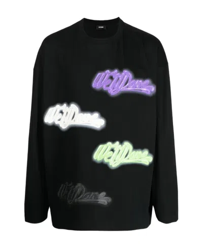We11 Done Graffiti-print Cotton T-shirt In Black