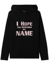 We11 Done Black 'i Hope You Remember My Name' Hoodie In Black