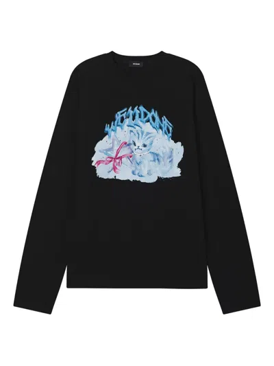 We11 Done Graphic Long-sleeve T-shirt In Black
