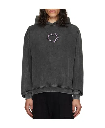 We11 Done Graphic-print Cotton Hoodie In Black