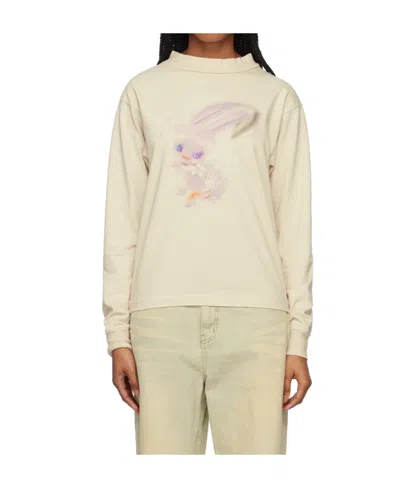 We11 Done Graphic-print Cotton Sweatshirt In Nude