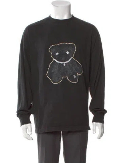 Pre-owned We11 Done Graphic Print Crew Neck Henley In Black