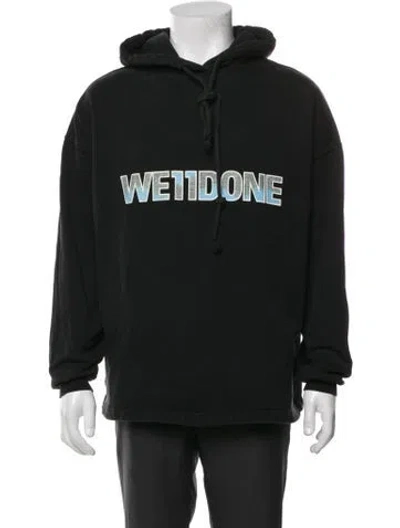 Pre-owned We11 Done Graphic Print Crew Neck Hoodie In Black