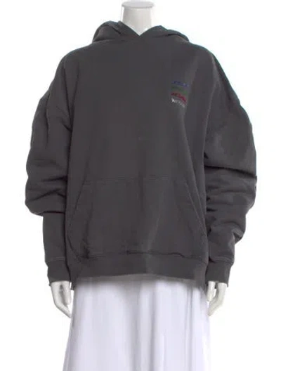 Pre-owned We11 Done Graphic Print Crew Neck Hoodie In Gray