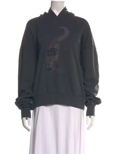 Pre-owned We11 Done Graphic Print Crew Neck Hoodie In Grey