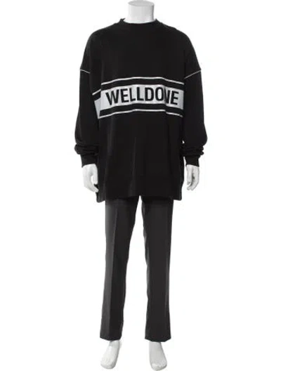Pre-owned We11 Done Graphic Print Crew Neck Pullover In Black
