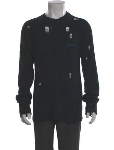 Pre-owned We11 Done Graphic Print Crew Neck Pullover In Gray