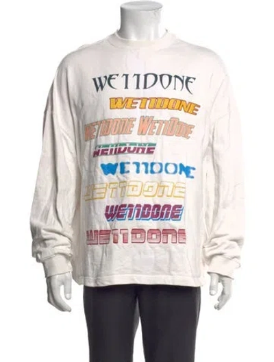 Pre-owned We11 Done Graphic Print Crew Neck Pullover In White