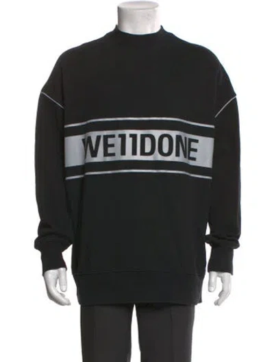 Pre-owned We11 Done Graphic Print Crew Neck Sweatshirt In Black