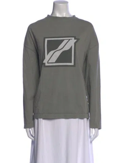 Pre-owned We11 Done Graphic Print Crew Neck Sweatshirt In Gray