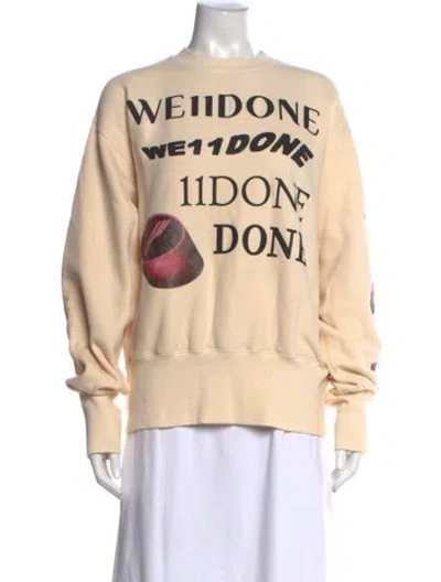 Pre-owned We11 Done Graphic Print Crew Neck Sweatshirt In Neutral