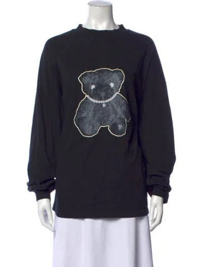 Pre-owned We11 Done Graphic Print Crew Neck Top In Green