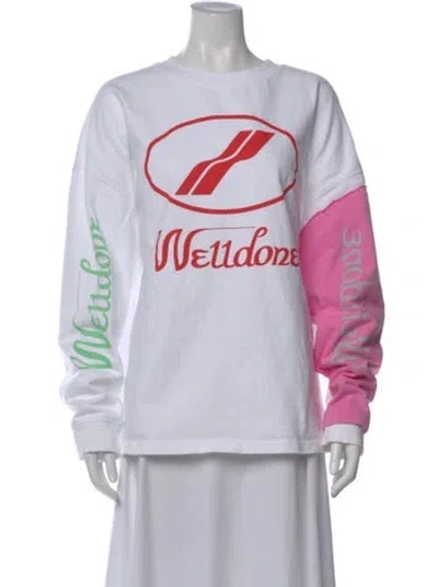 Pre-owned We11 Done Graphic Print Crew Neck Top In Neutral