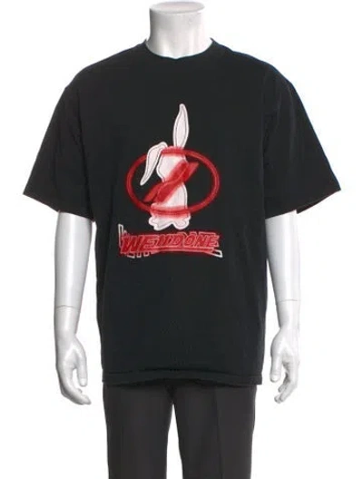 Pre-owned We11 Done Graphic Print Crew Neck T-shirt In Black