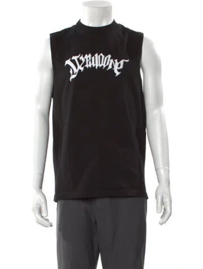 Pre-owned We11 Done Graphic Print Crew Neck T-shirt In Black