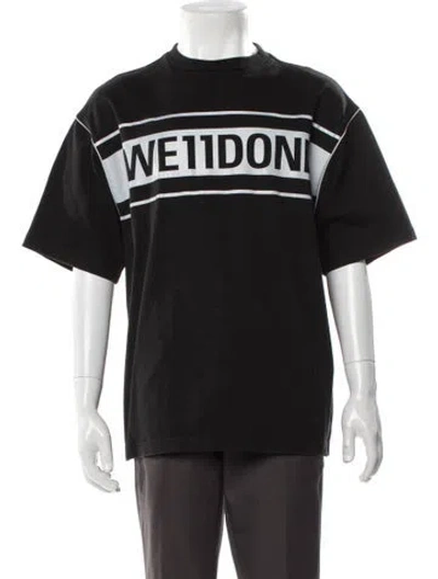 Pre-owned We11 Done Graphic Print Crew Neck T-shirt In Black