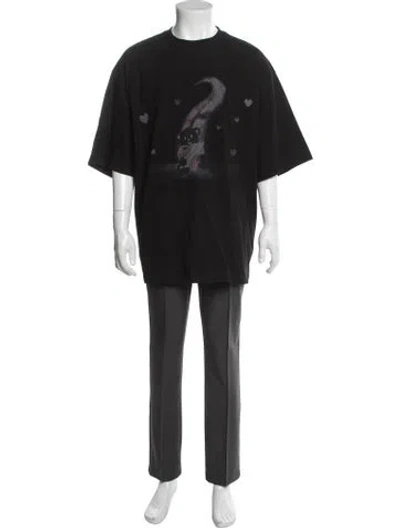 Pre-owned We11 Done Graphic Print Crew Neck T-shirt In Black