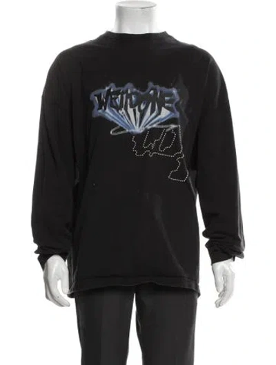 Pre-owned We11 Done Graphic Print Crew Neck T-shirt In Black