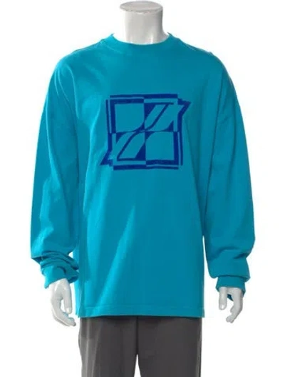 Pre-owned We11 Done Graphic Print Crew Neck T-shirt In Blue