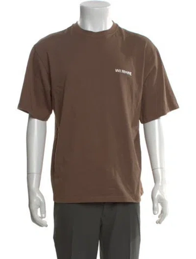 Pre-owned We11 Done Graphic Print Crew Neck T-shirt In Brown