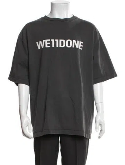 Pre-owned We11 Done Graphic Print Crew Neck T-shirt In Brown