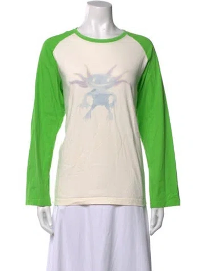 Pre-owned We11 Done Graphic Print Crew Neck T-shirt In Green