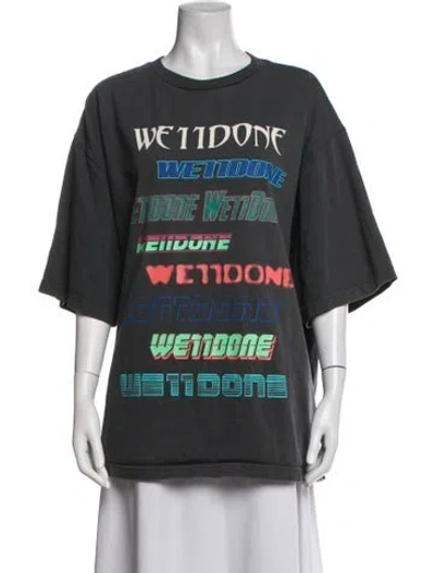 Pre-owned We11 Done Graphic Print Crew Neck T-shirt In Grey