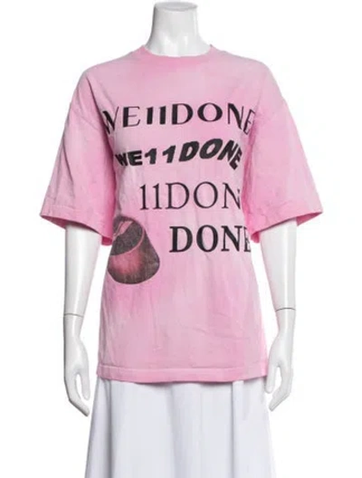 Pre-owned We11 Done Graphic Print Crew Neck T-shirt In Pink
