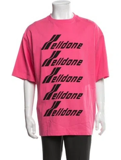 Pre-owned We11 Done Graphic Print Crew Neck T-shirt In Pink