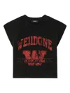 We11 Done Graphic-print Cropped Top In Black