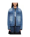We11 Done Graphic-print Denim Jacket In Blue