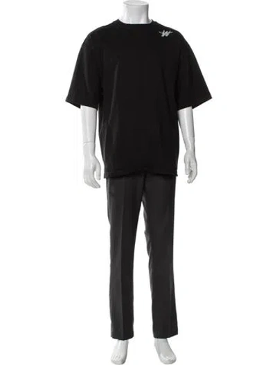 Pre-owned We11 Done Graphic Print Short Sleeve Shirt In Black