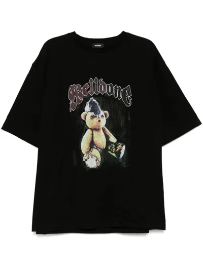 We11 Done Graphic Print T-shirt In Black